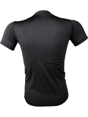 Flaş Siyah Microfiber Kısa Kol Termal Tişört