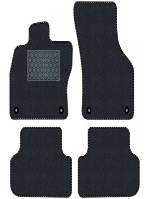 Tegin Honda Civic Euro Hatchback 2001- 2003 - 5 Kapı Siyah Halı Siyah Kenar Deri Petek Topuk Paspas