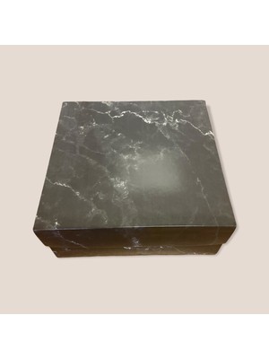 Tebe 25 x 25 x 10 Siyah Mermer Desenli Komple Karton KUTU(100 Adet)