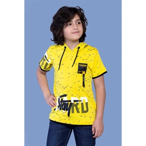 Toontoy Kids Toontoy Erkek Çocuk Kapüşonu File Detaylı Armalı Tişört
