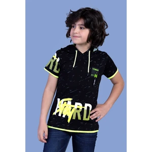 Toontoy Kids Toontoy Erkek Çocuk Kapüşonu File Detaylı Armalı Tişört