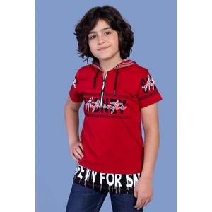 Toontoy Kids Toontoy Erkek Çocuk Kapüşonlu Garni Detaylı Tişört