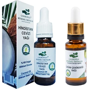 Çalıkoğlu Bitkisel Ürünler Hindistan Cevizi Yağı - Üzüm Çekirdeği Yağı 2'li Avantaj Paketi 20 ml