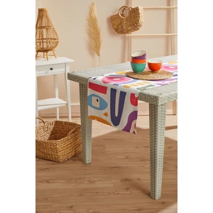 Ays Home Soyut Desen Renkli Leke Tutmaz Runner