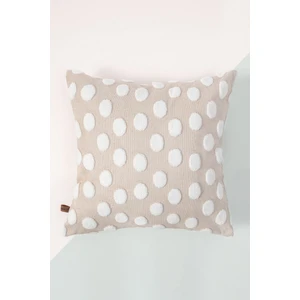 Bohem Özel Tasarım Punch Panç Desen Dekoratif Kırlent Kılıfı  Point Bej