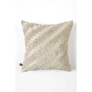 Bohem Özel Tasarım Punch Panç Desen Kare Dekoratif Kırlent Kılıfı Zigzag Natural