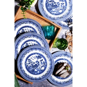 Porselen Diyarı Churchill Desen Porselen 6'lı Pasta Tabağı 20 cm