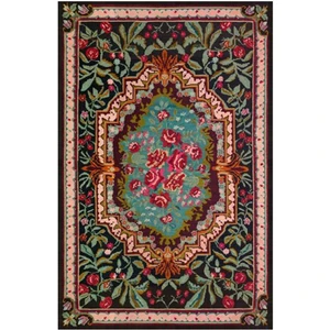 Çam Halı Gloria TD731 Siyah Karabağ Desen Dokuma Saçaklı Kilim