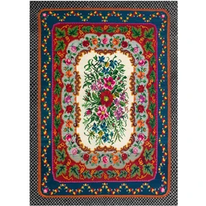 Çam Halı Gloria TD733 Multi Karabağ Desen Dokuma Saçaklı Kilim