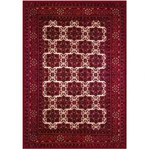 Çam Halı Gloria TD722 Bordo Afgan Desen Dokuma Saçaklı Kilim