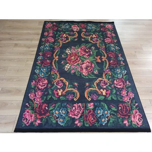 Çam Halı Gloria TD732 Siyah Karabağ Desen Dokuma Saçaklı Kilim