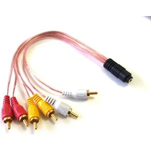3,5mm Dişi - 6 Rca Erkek 5+1 Kablosu