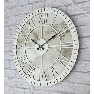 Mermer Desenli  Duvar Saati  Çap 50 Cm-Çap 80 cm