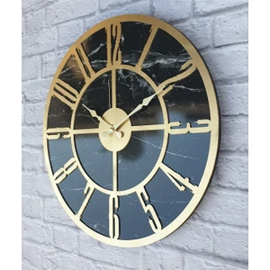 Mermer Desenli  Duvar Saati  Çap 50 Cm-Çap 80 cm