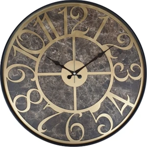 Siyah Metal Kasalı Mermer Desenli  Duvar Saati  ( Çap 50 cm -Çap 80 cm )