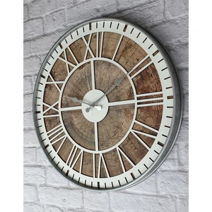 Gri Metal Kasalı Eski Dünya Haritalı Duvar Saati (Çap 50 cm - 80 cm )
