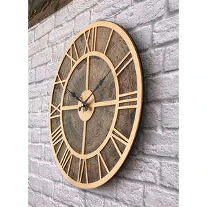 Eski Dünya Haritalı Duvar Saati   (Çap 50 cm - 80 cm )