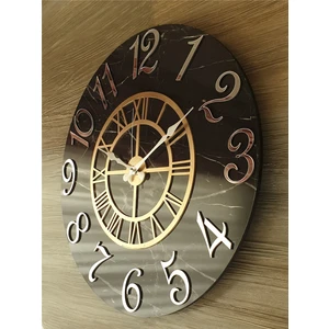 Mermer Desenli  Duvar Saati     50 x 80  cm