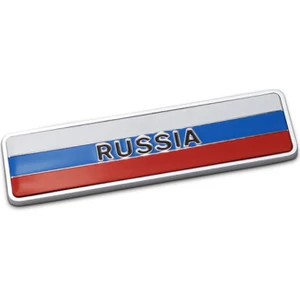 Rusya Bayrağı Sticker Etiket Alüminyum Tasarımlı Yapışkan