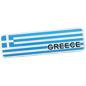 Yunanistan Bayrağı Sticker Etiket Alüminyum Tasarımlı Yapışkan