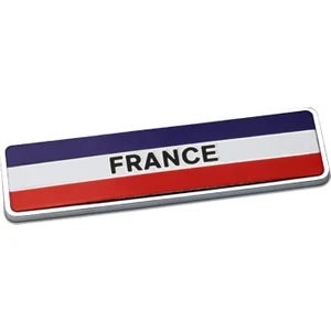 Fransa Bayrağı Sticker Etiket Alüminyum Tasarımlı Yapışkan