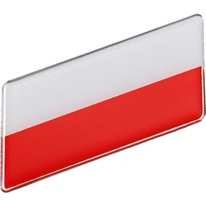 Polonya Bayrağı Damla Etiket Alüminyum Kenarlı Sticker