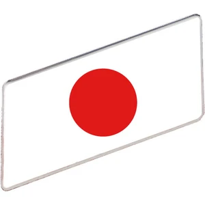 Japonya Bayrağı Damla Etiket Alüminyum Kenarlı Sticker