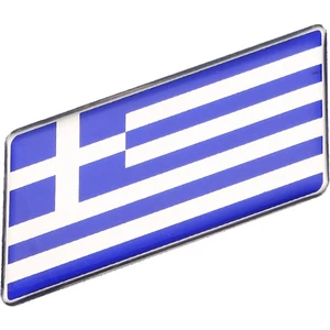Yunanistan Bayrağı Damla Etiket Alüminyum Kenarlı Sticker
