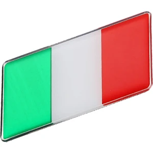 Italya Bayrağı Damla Etiket Alüminyum Kenarlı Sticker