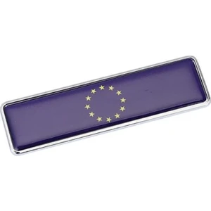 Avrupa Birliği Bayrağı Damla Etiket Alüminyum Kenarlı Uzun Sticker