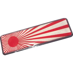 Japon Imparatorluk Bayrağı Damla Etiket Alüminyum Kenarlı Uzun Sticker