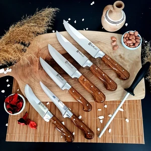 Sürmene Mutfak Bıçak Seti 7 Parça Bilezikli Bıçak Seti