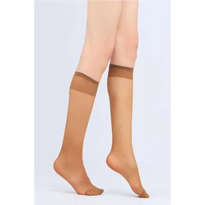 24 Adet Bronz Renk Ince Dizaltı Çorap