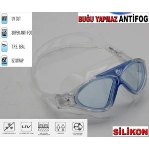Çocuk Yüzücü Deniz Gözlüğü Anti Fog Buğulanma Yapmaz Uv Korumalı Vakumlu Su Geçirmez