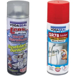 Leak Fix Su Sızdırmaz Sprey Şeffaf 396 gr + Silikon Boya Pas Sökücü SR78 200 ml