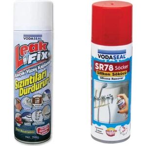 Leak Fix Su Sızdırmaz Sprey Beyaz 396 gr + Silikon Boya Pas Sökücü SR78 200 ml