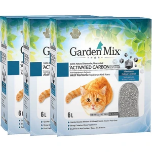 Garden Mix  Bentonit Aktif Karbonlu Kedi Kumu 6 Lt x 3'lü Paket