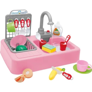 Kayyum Oyuncak Modern Mutfak Çeşmeli Lavabo Set Mutfak Oyuncak Seti