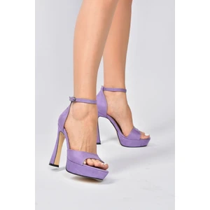 Fox Shoes Lila Süet Kadın Topuklu Ayakkabı K404580102