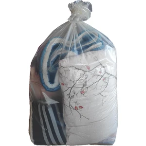 25 Adet Şeffaf Lastikli 75X110 Battal Boy Kokusuz Kalın Ev Taşıma Poşeti Taşınma Nakliye Çuvalı