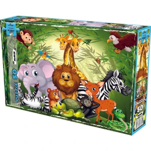 Laço Kids Gülen Hayvanlar 50 Parça Kutu Puzzle