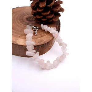 El Yapımı Doğal Pembe Kuvars Taşı Bileklik