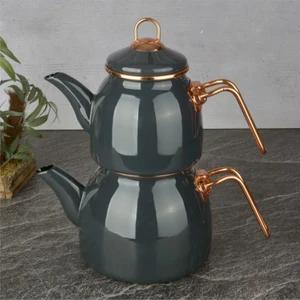 Emaye Çaydanlık Takımı Gri THN93004