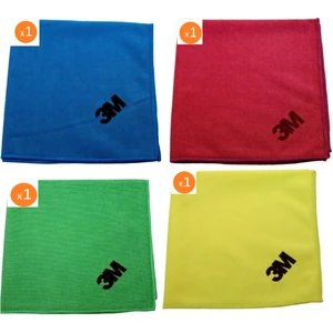 3m Scotch-Brite Sb 2012 Mikrofiber Bez - Yeşil, Sarı, Mavi, Kırmızı- 4 Lü 360 mm x 360 mm