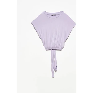 3771 Beli Bağcıklı T-shirt-Lila