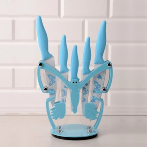 Kelebek 6 Parça Standlı Bıçak Seti Mavi