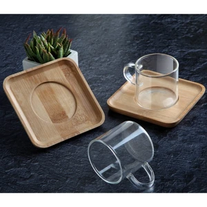 Dark Kitchens Bambu Tabaklı 2'li Çay Bardağı