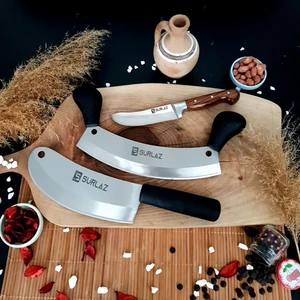 Sürlaz Pratik Kebap Seti 3 Parça Kıyma Bıçağı Soğan Satırı Et Bıçağı