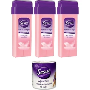 Roll-On Kartuş Ağda Hassas Ciltler 3X100ML + Sesu Ağda Bezi 10 Metre