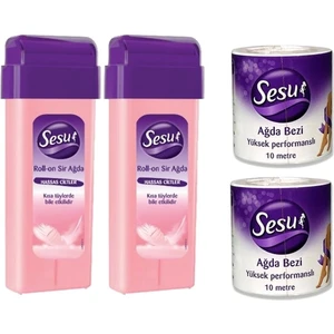 Roll-On Kartuş Ağda Hassas Ciltler 2X100ML + Sesu Ağda Bezi 2X10 Metre